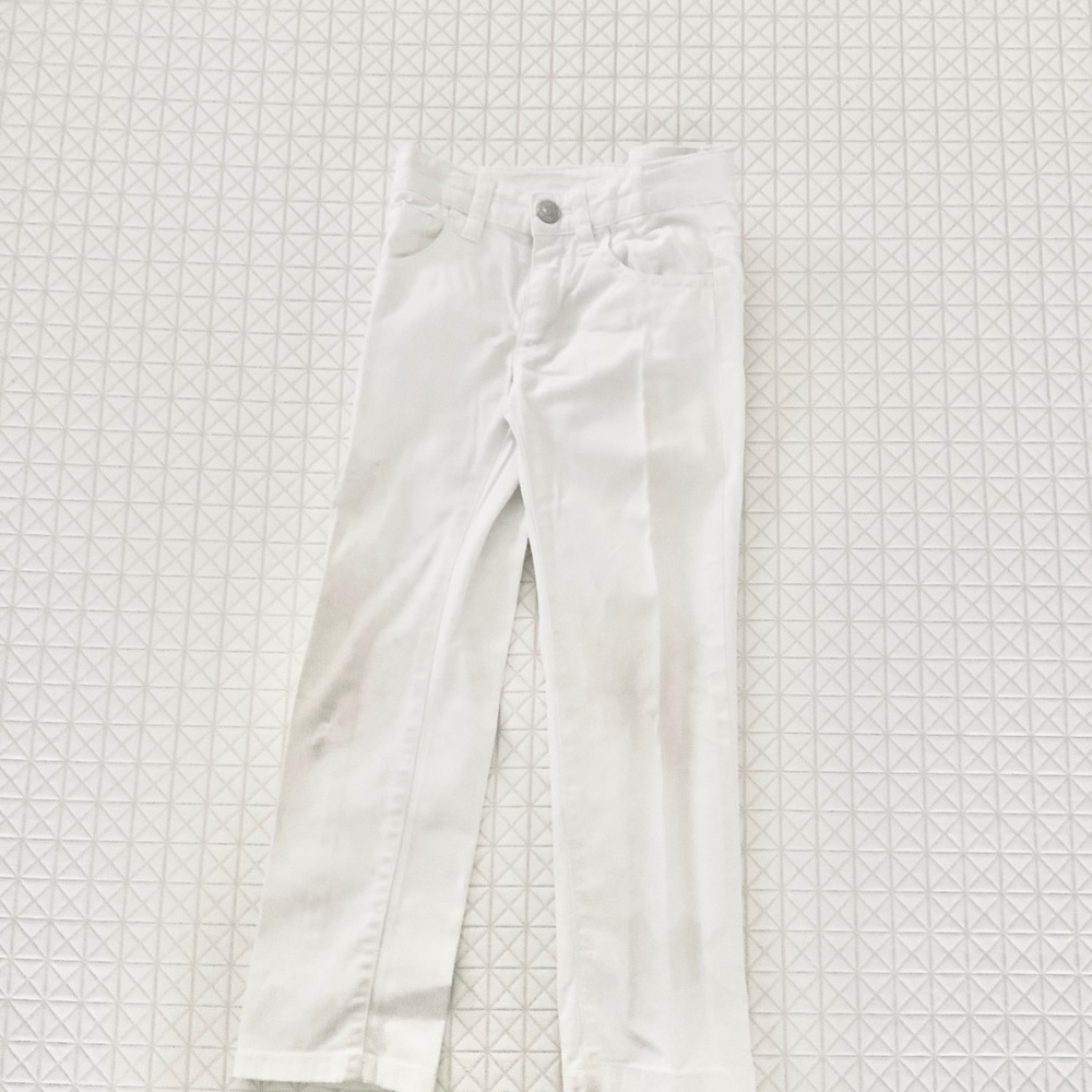 Boys white skinny fit pants size can